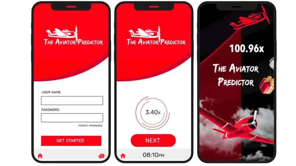 Aviator Predictor mobile app interface with multiplier display